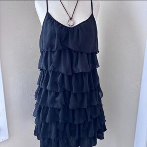 H&M Black Ruffle Mini Dress